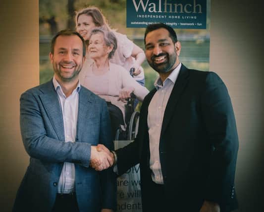 Richard Maguire pictured with Amrit Dhaliwal, CEO of Walfinch