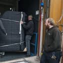 The pianos arriving. Pic by Alice Denny
