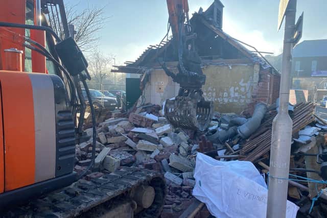 Mid Sussex District Council shared a photo of the old public toilets being demolished at The Orchards in Haywards Heath on Thursday, December 8