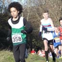 Max Gayle (under 13) leading a group of runners at the top of the hill | Picture: Ian Luxford