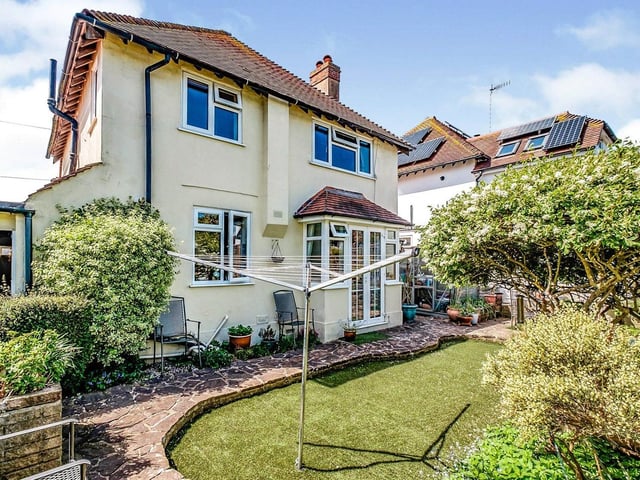The walled rear garden of the property in Ophir Road, Worthing