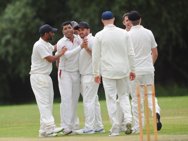 Action from Portslade CC v Bolney CC in Division 4 East of the Sussex Cricket League