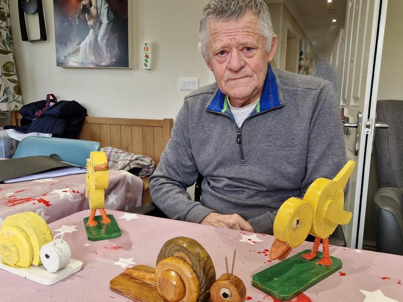 Kevin Beevis makes models like ducks and snails, which can be sold at fêtes to raise money