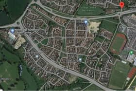 Aerial view of Wickhurst Green development south of Broadbridge Heath (Google Maps)