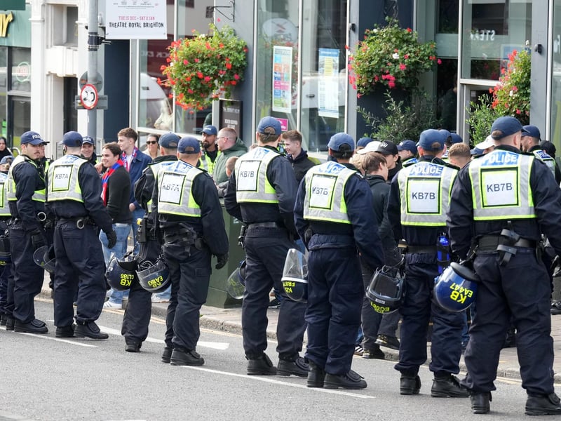 An increased police presence has been seen across Brighton on Sunday (October 18), as thousands of football fans descended on the city for Albion's Premier League clash with rivals Crystal Palace.
