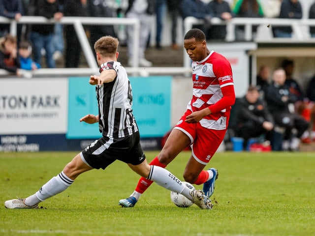 Action from Eastbourne Borough's visit to Bath City in National League South