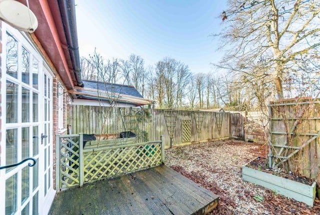 The property's garden comes with a decked area.
