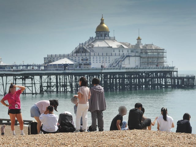 Eastbourne seafront pictured on July 30 2024 during a mini heatwave.