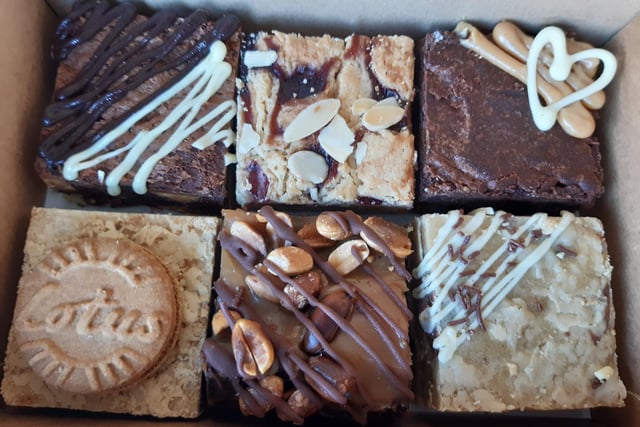 A box of six brownies and blondies costs from £16.75