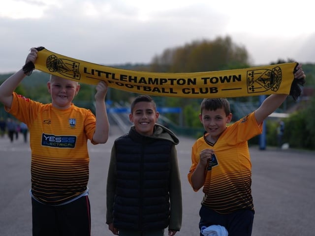 Littlehampton Town and their fans at the Sussex Transport Senior Cup final at the Amex Stadium