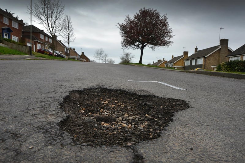 A pothole in St Leonards: Fern Road.