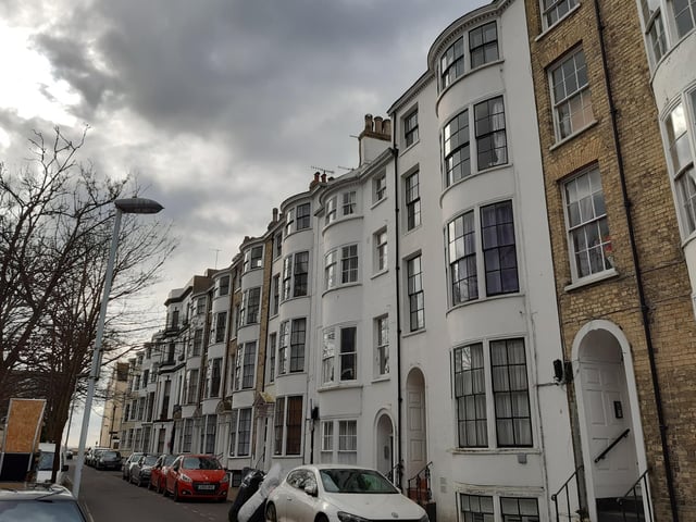 The Regency homes in Bedford Row as they are today