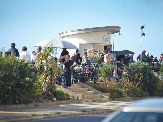 Filming on St Leonards seafront on October 6 2022.