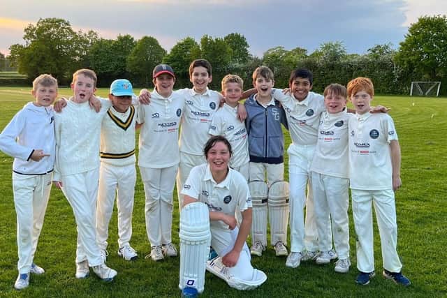 The jubilant Horley Under-11s after their cup win over Reigate Priory