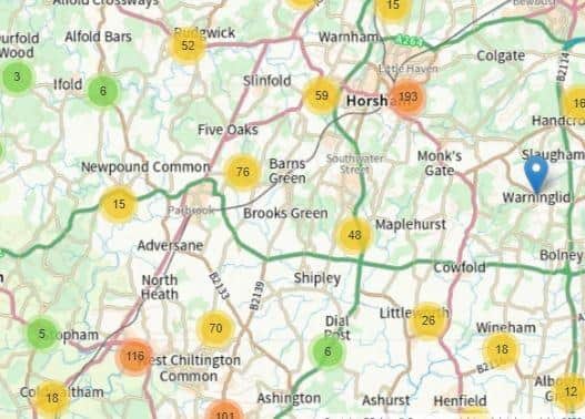 West Sussex County Council has a map on its website showing the siting of potholes in the Horsham district and beyond