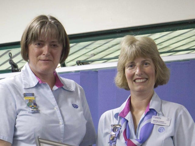 Louise Anstey, Good Service Brooch with Wendy Colson, County Commissioner