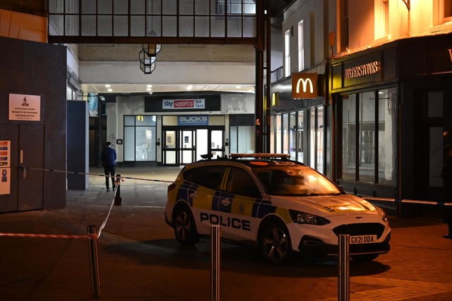 There was a heavy police presence in Worthing town centre