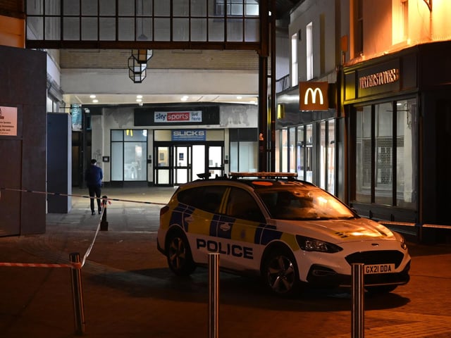 There was a heavy police presence in Worthing town centre