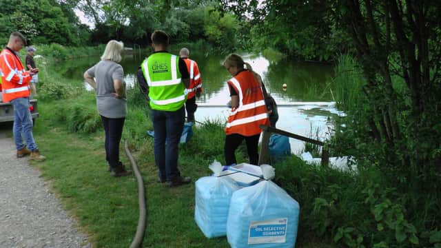 West Sussex Wildlife Protection Rescue Group were called to a major diesel pollution incident at East Beach Pond in Selsey.