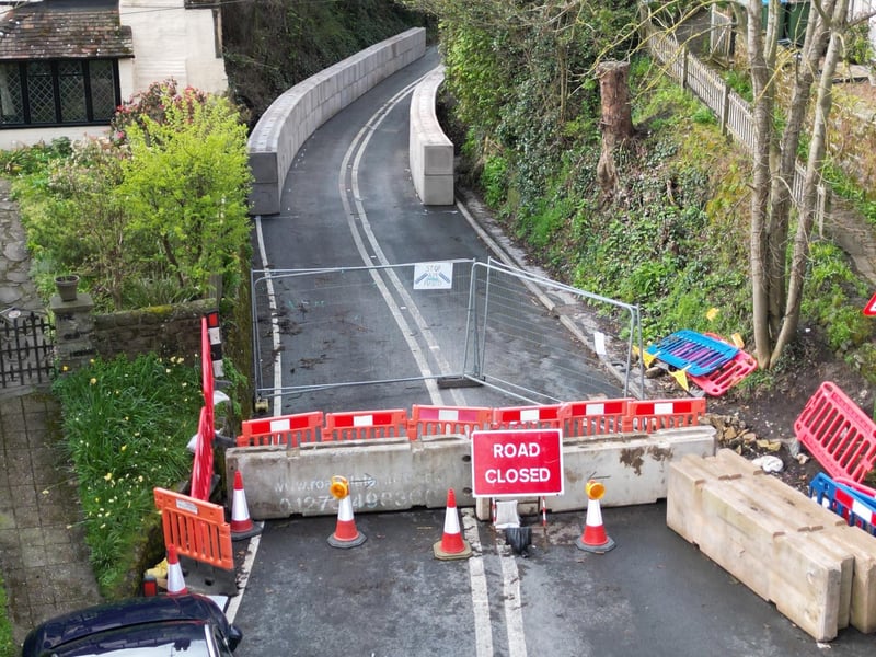 Concrete blocks are now forming a wall between the road and the valley on the A29 in Pulborough