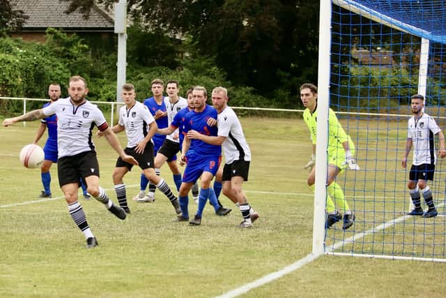 Action from Midhurst & Easebourne's SCFL Premier Division clash with Bexhill United. Picture by Martin Denyer