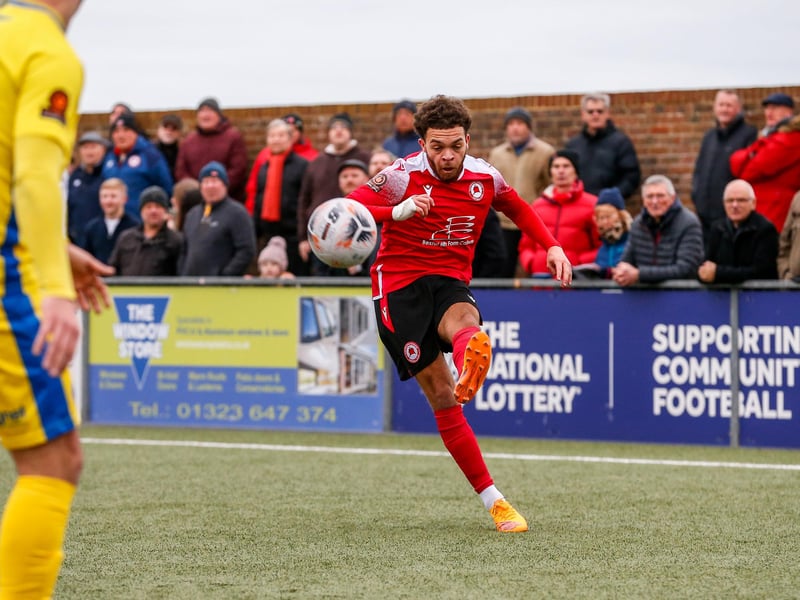 Action from Eastbourne Borough v Taunton Town at Priory Lane in National League South
