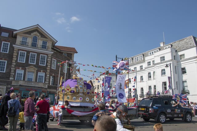 Adrian Diack took this photograph at Easbourne's Jubilee-themed carnival on Saturday June 4 with a  Canon 70D.