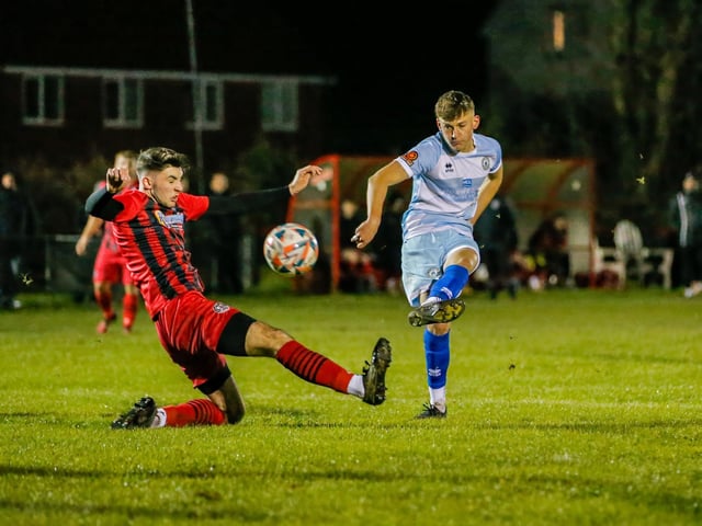 Action from Eastbourne Borough's 2-1 win at Wick in the Sussex Senior Cup