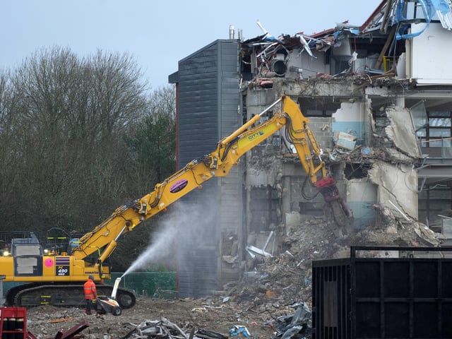 Buildings being demolished in Oakhurst Business Park, Southwater, on Friday, January 31