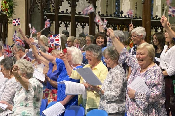 The choir marked their joint Platinum Jubilee anniversary with The Queen with a concert at St Swithun’s in July