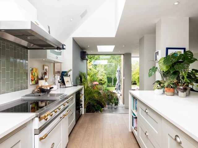 The large open plan kitchen/dining/sitting room