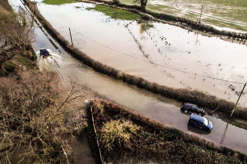 Reader Jason Reeve has shared drone photos of flooding in Barcombe on Wednesday, January 3