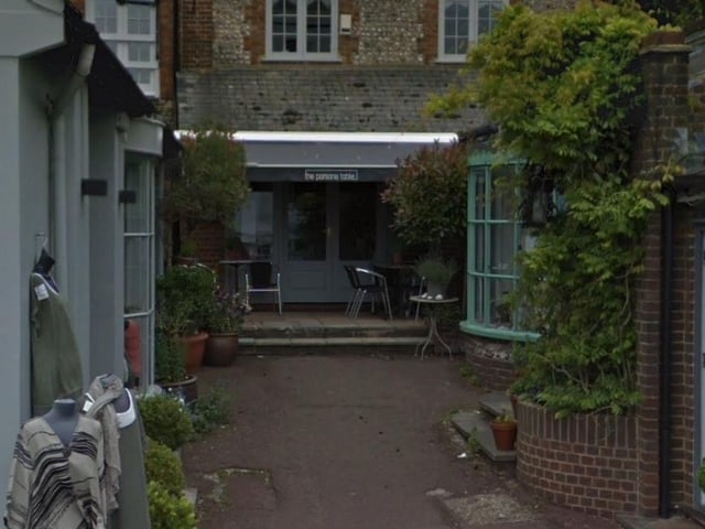 The Parsons Nose can be found in Castle Mews, Tarrant Street, Arundel. It offers a French-influenced British menu with the option to dine outside. It is rated 4.8 from more than 360 reviews.