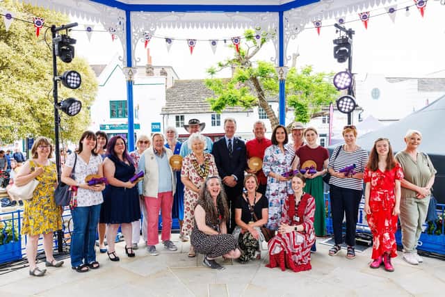 As part of the Queen’s Platinum Jubilee celebrations in Horsham’s Carfax last weekend, winners of the inaugural Horsham District Volunteers Awards were announced at a special presentation ceremony. Picture by Toby Phillips