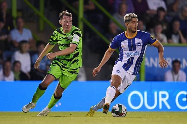 Brighton and Hove Albion midfielder Steven Alzate was on target at Forest Green Rovers