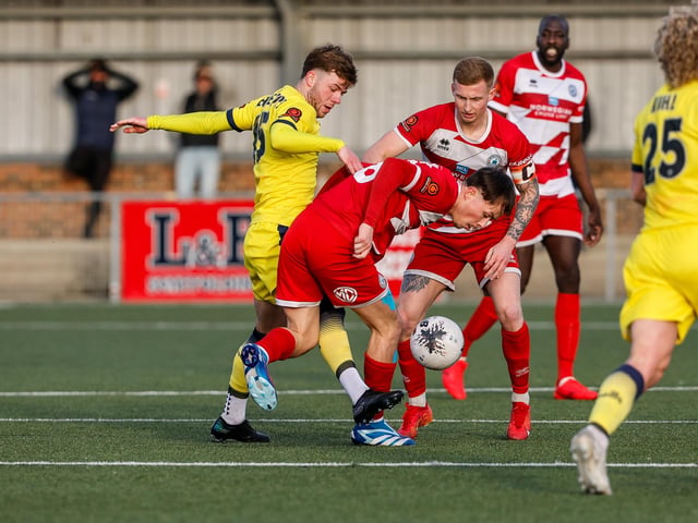 Action from Eastbourne Borough's vital win over Farnborough