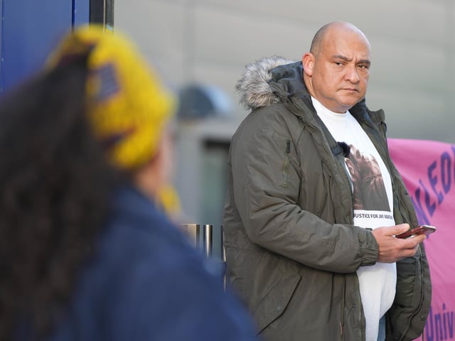 Jay Abatan's family and friends held the vigil outside Brighton police station on Sunday, January 28, 2024