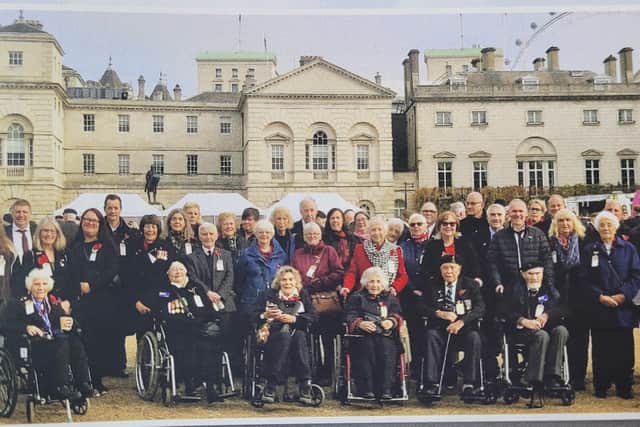 The British Evacuees Association ready for the Cenotaph March in London in November 2022