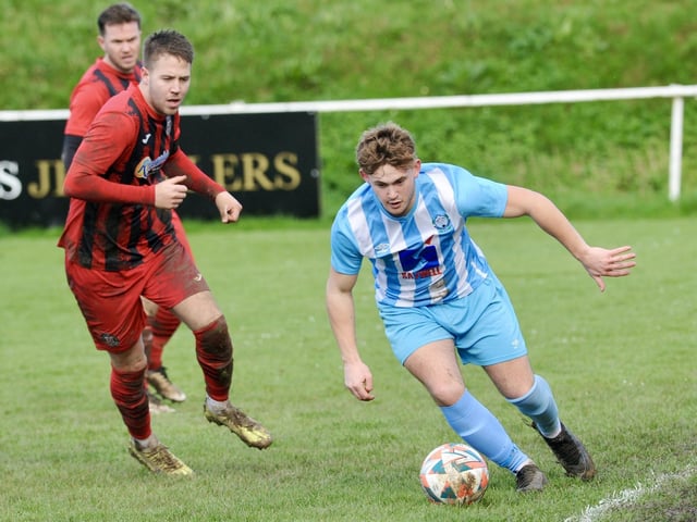 Action from Worthing United's 2-2 draw with Wick in the SCFL Division 1