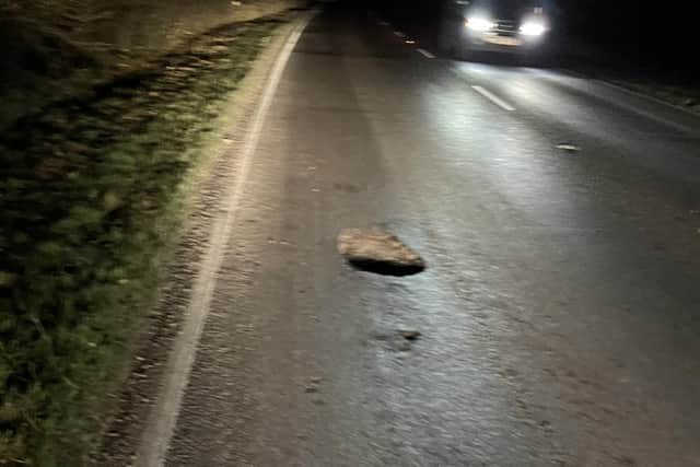 The masssive pothole on the A283 near Steyning.