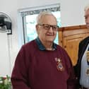 Tony is pictured (left) receiving his award from John Todd (right) | Picture by Terri Stephens