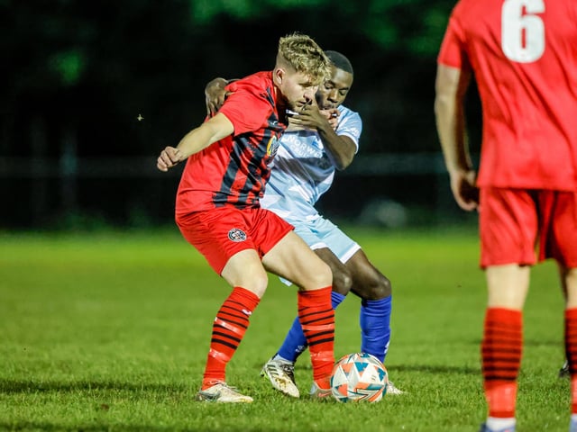 Action from Eastbourne Borough's 2-1 win at Wick in the Sussex Senior Cup
