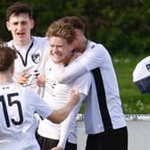 Bexhill celebrate their winner against Hassocks | Picture: Joe Knight