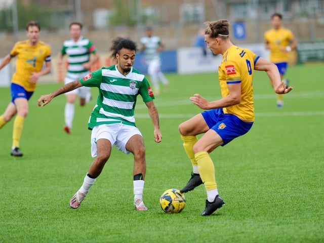 Action from Lancing's win over Corinthian in the Isthmian south east division