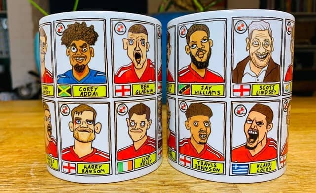 After Crawley Town were promoted after winning the League Two play-off final, @CheapPanini/noscoredraws.com celebrated by drawing Reds players 'quite badly'. Here are the results.