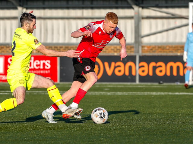 Action from Eastbourne Borough's win over Hungerford Town in the National League South