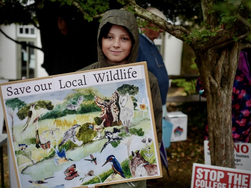 Demonstrators on Hurstpierpoint village green. Picture: Kelly Hyatt