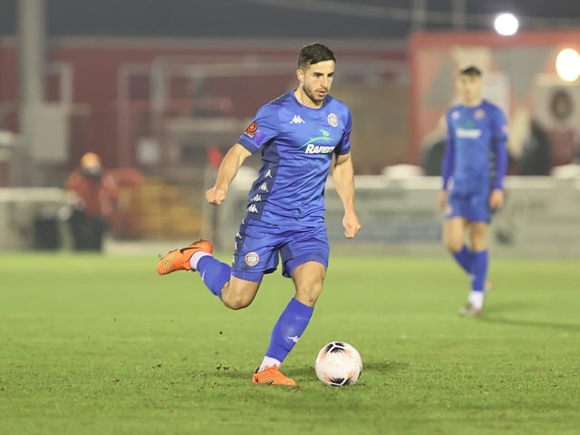 Action from Worthing's 7-2 defeat at Ebbsfleet United in the National League South