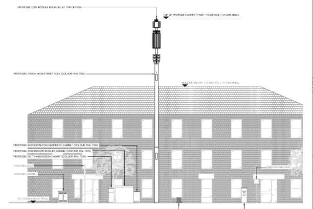 The proposed 5G mast in South Street, Eastbourne