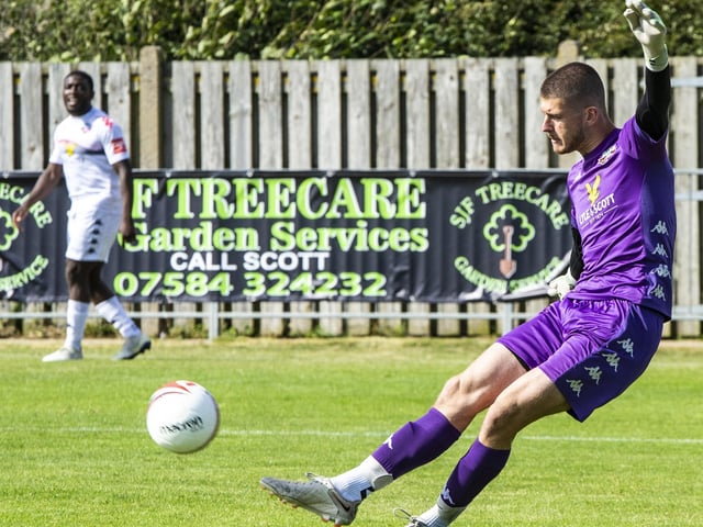 Action from the pre-season friendly between Peacehaven & TYelscombe FC and Lewes FC, July 2023